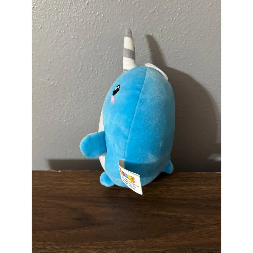Yummeez Blue Narwhal Plush Stuffed Animal Toy Cute Peek-A-Boo‎ Toys 7 inch